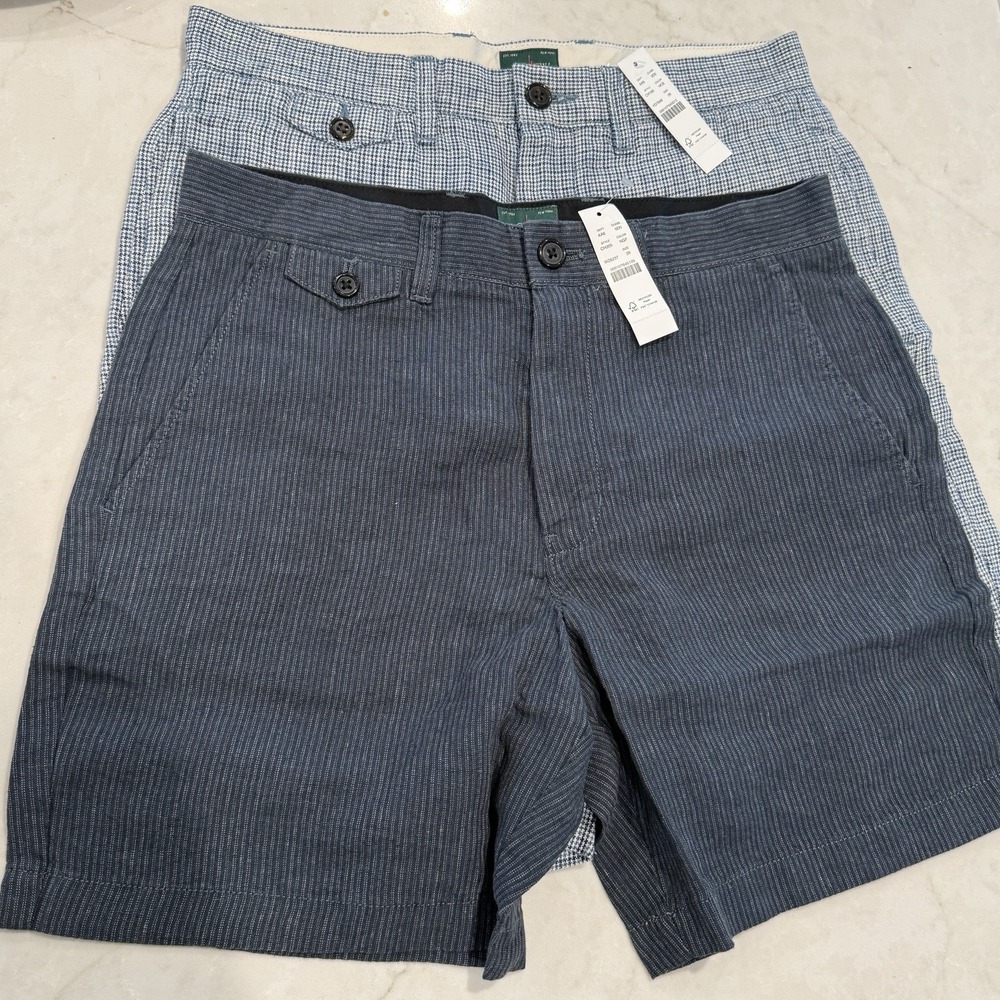 J.Crew Oarsman Mens Linen Shorts NWT Lot Of 2 Light Summer Preppy W29